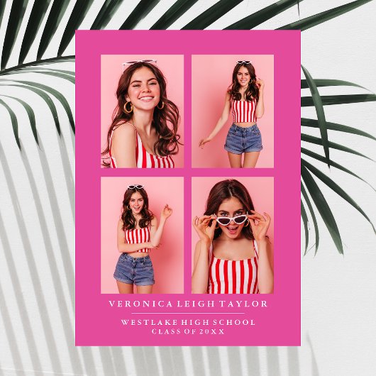 CLASSY CHIC PHOTO COLLAGE FAIRE-PART DE DIPLÔME