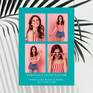 CLASSY CHIC PHOTO COLLAGE FAIRE-PART DE DIPLÔME