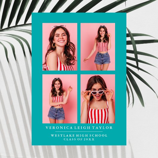 CLASSY CHIC PHOTO COLLAGE FAIRE-PART DE DIPLÔME