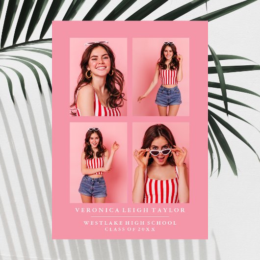 CLASSY CHIC PHOTO COLLAGE FAIRE-PART DE DIPLÔME