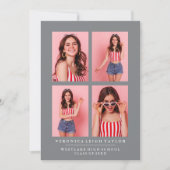 CLASSY CHIC PHOTO COLLAGE FAIRE-PART DE DIPLÔME (Devant)