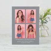 CLASSY CHIC PHOTO COLLAGE FAIRE-PART DE DIPLÔME (Debout devant)