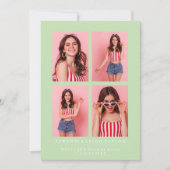 CLASSY CHIC PHOTO COLLAGE FAIRE-PART DE DIPLÔME (Devant)