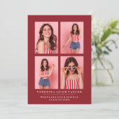 CLASSY CHIC PHOTO COLLAGE FAIRE-PART DE DIPLÔME (Debout devant)