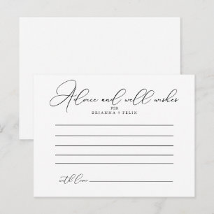 Classy Chic Wedding Advice Card Briefkaart