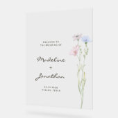 Classy Chic Wildflower Beige Wedding Welkomstbord Acryl Bord (Hoek)