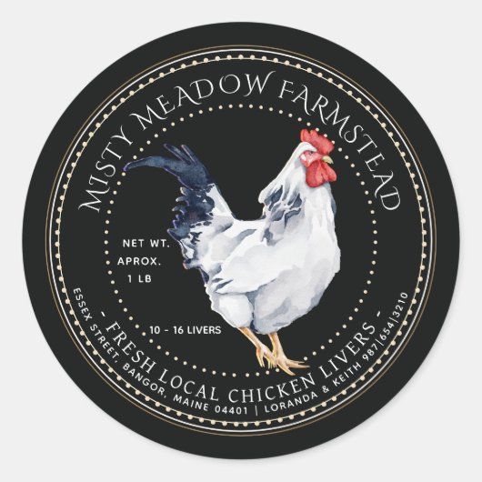Classy Chicken Liver Label Rooster Farmer-markt (Voorkant)