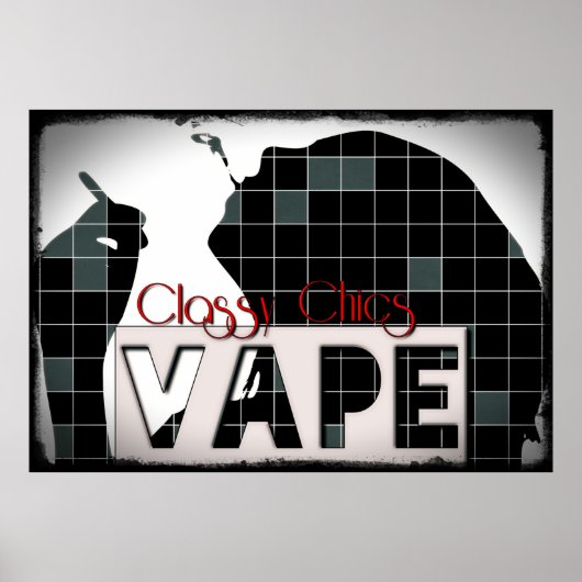 Classy Chics Vape Checker Pattern Grunge Poster (Voorkant)