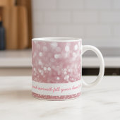 Classy Christmas Custom Pink Sparkle Mok