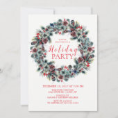 Classy Christmas Wreath Fête Invitation (Devant)
