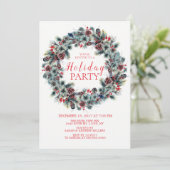 Classy Christmas Wreath Fête Invitation (Debout devant)