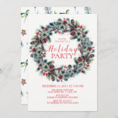 Classy Christmas Wreath Fête Invitation (Devant / Derrière)