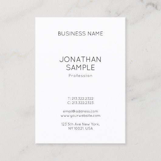 Classy Clean Professional Design Modern Plain Visitekaartje (Voorkant)