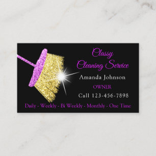 Classy Cleaning Residence Services roze Gold Maid Visitekaartje