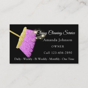 Classy Cleaning Service Elegant Spark Roze Visitekaartje
