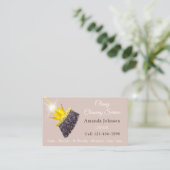 Classy Cleaning Service Maid Glitter Gold Crown Visitekaartje (Staand voorkant)