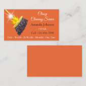 Classy Cleaning Service Maid Oranje Gold Crown Visitekaartje (Voorkant / Achterkant)