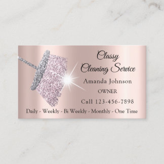 Classy Cleaning Service Maid Roos Silver Blush Visitekaartje