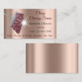 Classy Cleaning Service Maid Roos Silver Maroon Visitekaartje (Voorkant / Achterkant)