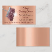 Classy Cleaning Service Maid Roos Silver Peach Visitekaartje (Voorkant / Achterkant)