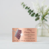 Classy Cleaning Service Maid Roos Silver Peach Visitekaartje (Staand voorkant)