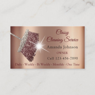 Classy Cleaning Service Maid Roos Silver Skinny Visitekaartje