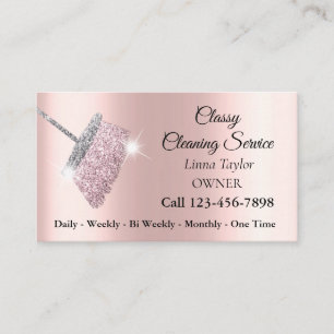 Classy Cleaning Service Zilver Roze Zakelijk Visit Visitekaartje