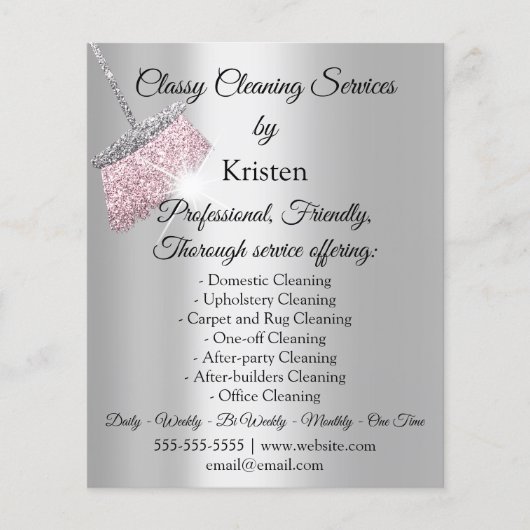 Classy Cleaning Services House Grijze roze F Flyer (Voorkant)