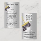Classy Cleaning Services House QRCode Gold Visitekaartje (Voorkant / Achterkant)