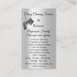Classy Cleaning Services House QRCode Gray houden Visitekaartje