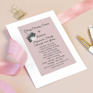 Classy Cleaning Services House QRCode Pink Visitekaartje