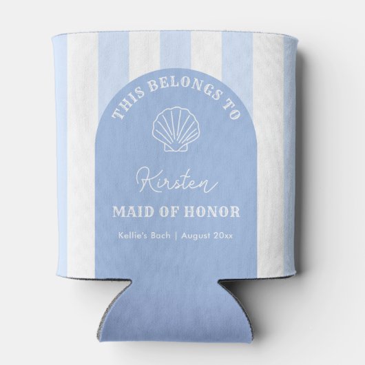 Classy Coastal Individuele Namen Bachelorette Part Blikjeskoeler (Achterkant)