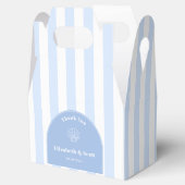 Classy Coastal Wedding blauw en wit streep Bedankdoosjes (Geopend)