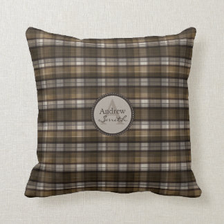 Classy Coffee-Brown Pset Monogram Kussen