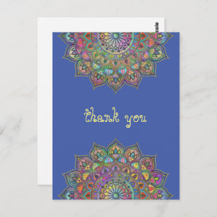 Classy Colorful Mandala India Style 1 Briefkaart
