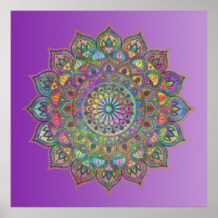 Classy Colorful Mandala India Style 1 Poster