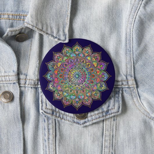 Classy Colorful Mandala India Style 1 Ronde Button 4,0 Cm (In situ)