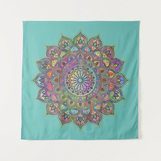 Classy Colorful Mandala India Style 1 Wandkleed (Voorkant)