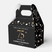 Classy Confetti Gold Black 75 jaar Bedankdoosjes (Achterkant)
