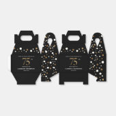 Classy Confetti Gold Black 75 jaar Bedankdoosjes (Uitgevouwen)