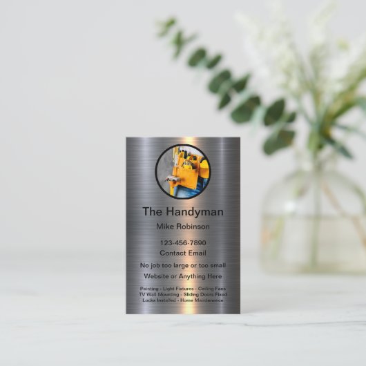 Classy Cool Handyman Visitekaartjes (Staand voorkant)