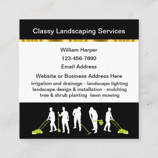 Classy Cool Landscaping Carte de visite Modèle (Devant)