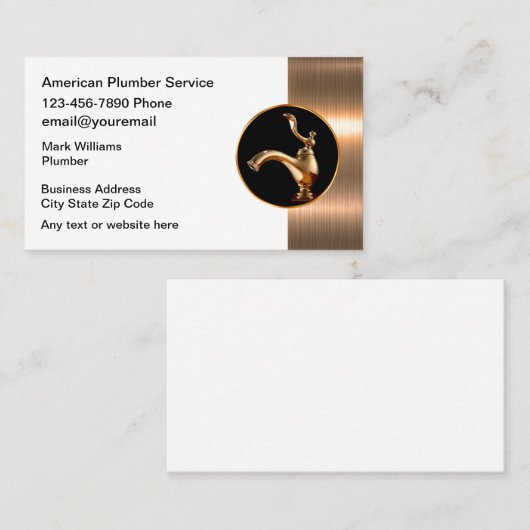 Classy Cool Plumbing Service-Visitekaartjes Visitekaartje (Voorkant / Achterkant)