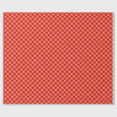 Classy Coral Red White Check Pattern Cadeaupapier (Vlak)