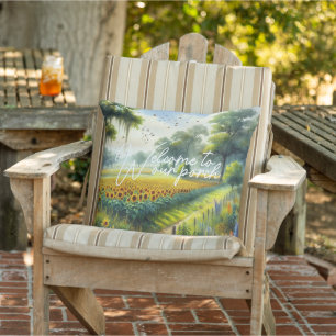 Classy Country Cottage Floral Art Schilderij Buitenkussen