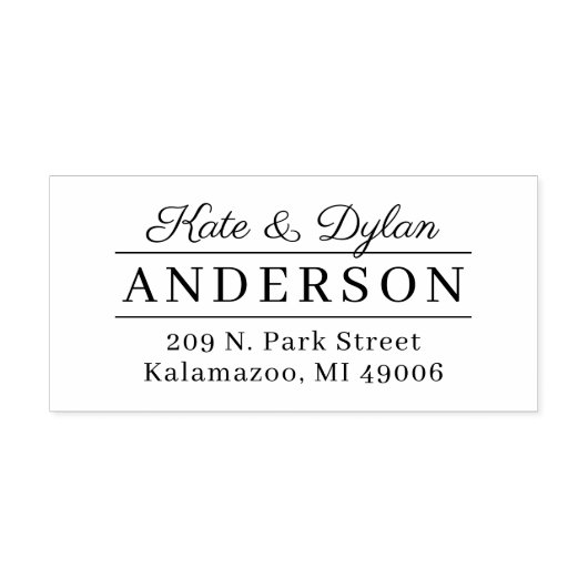 Classy Couple Elegant Monogram Return Address Rubberstempel (Afrduk)