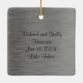 Classy Couples First Kerstmis Keramisch Ornament (Achterkant)