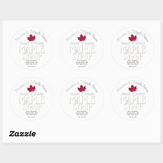 Classy Craft Maple Stroop Label met Rood Blad (Vel)