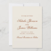 Classy Cream Verbrand Oranje Boho Terracotta Bruil Save The Date (Achterkant)