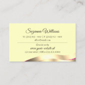 Classy Cream Wavy Gold Decor met Initialen Luxe Visitekaartje (Achterkant)